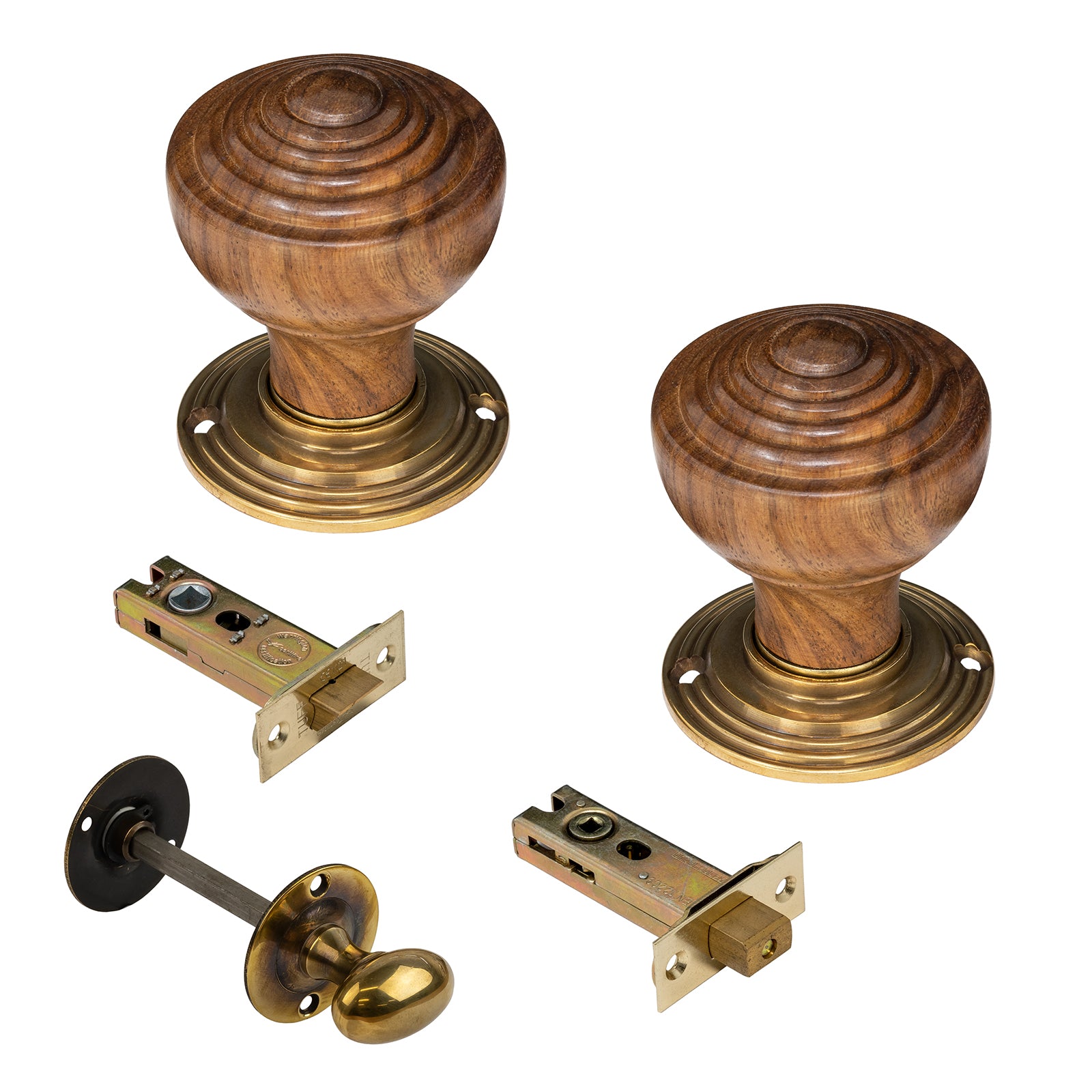Rosewood door knobs 3 inch bathroom set