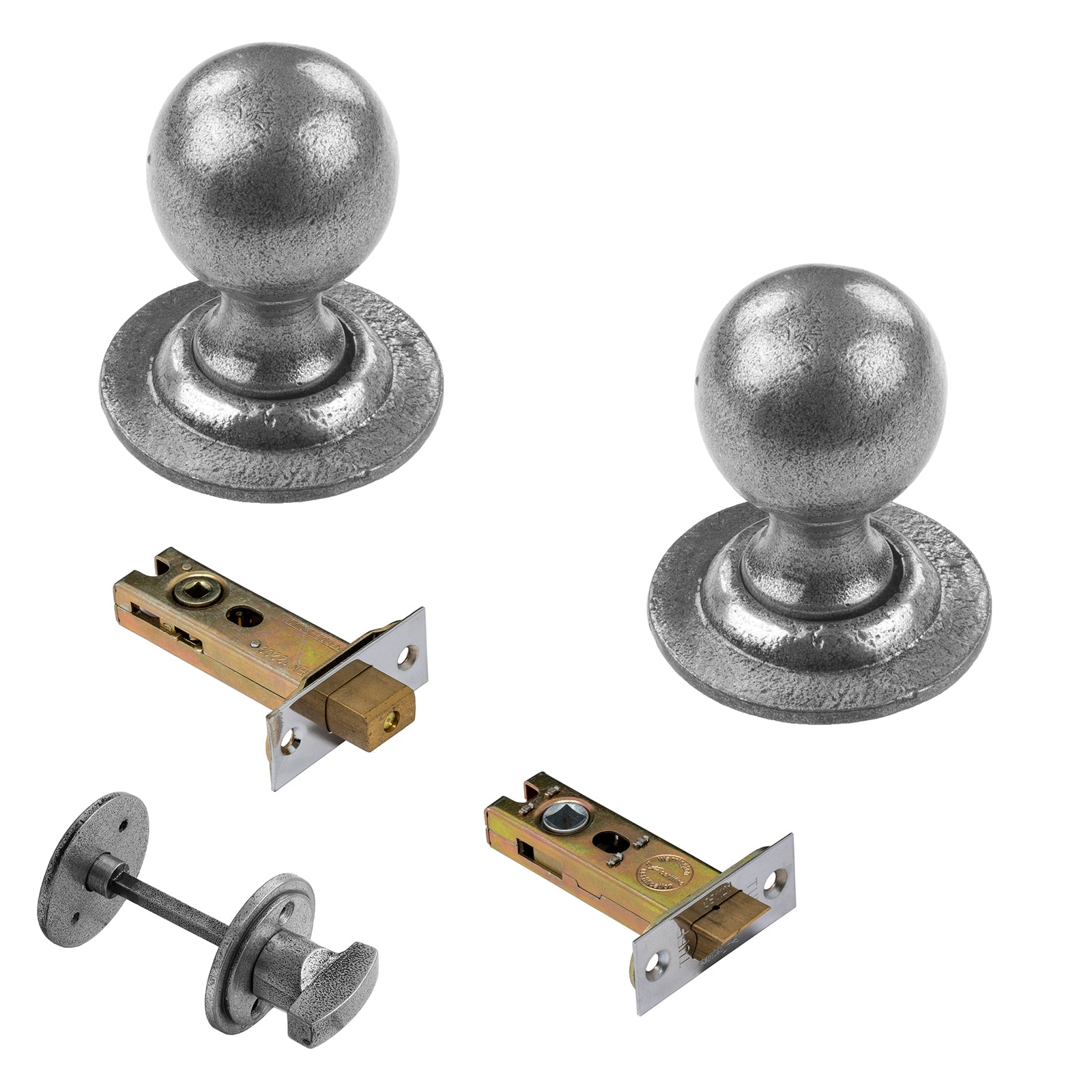 round pewter cast iron door knobs 3 inch bathroom set