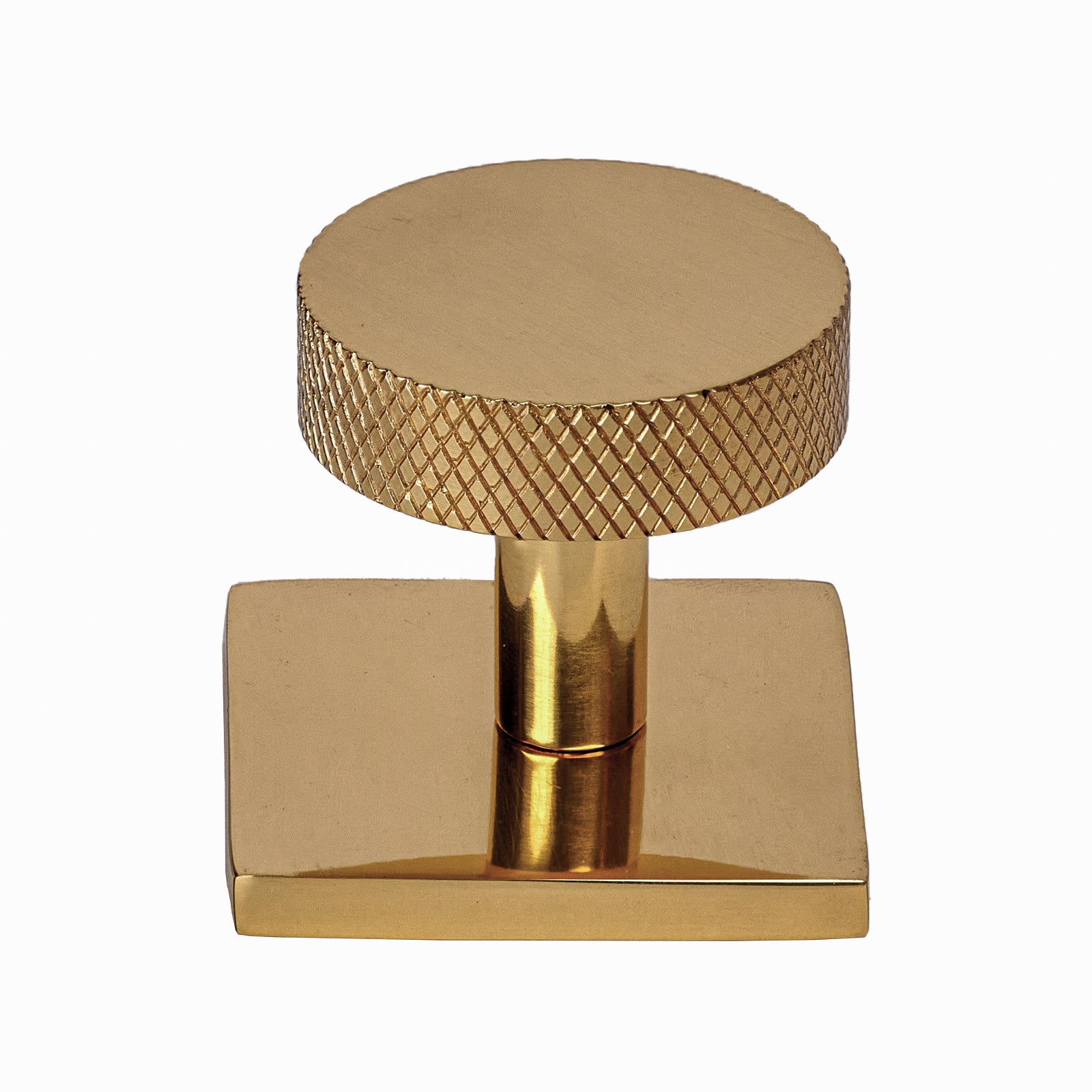 Polished brass knurled knobs on backplate, kitchen knobs SHOW