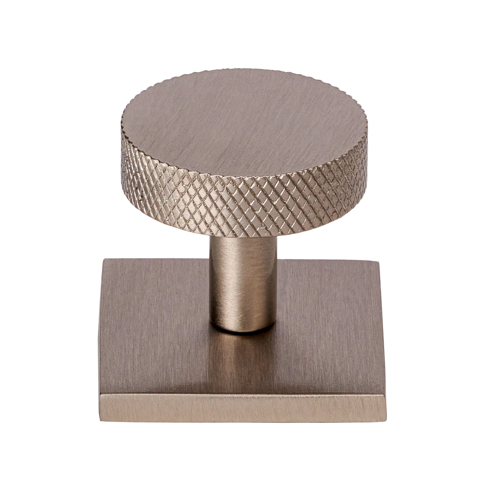 Disc Knurled Cabinet Knobs On Square Backplate