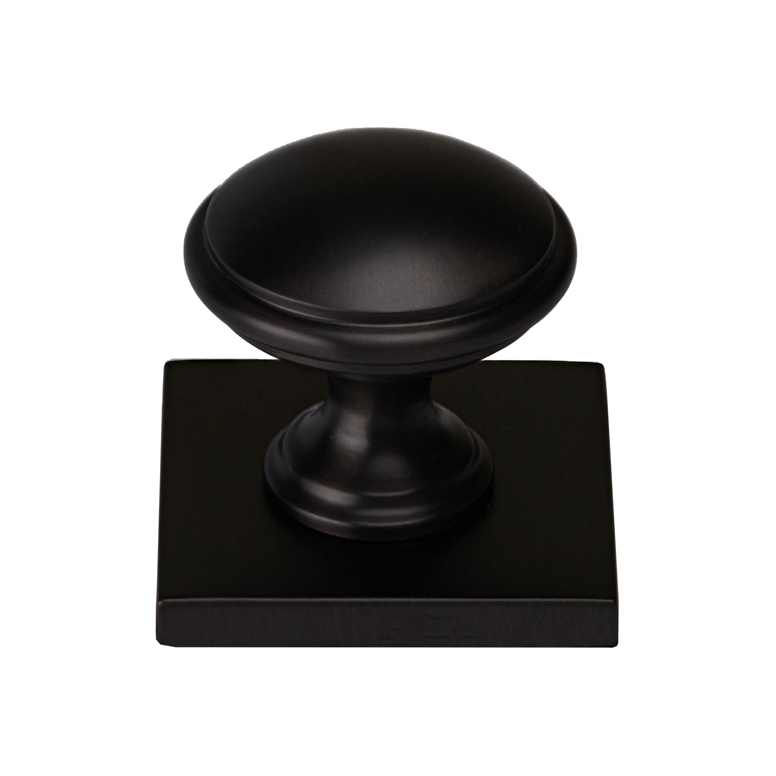 bronze domed cabinet knob on square backplate SHOW