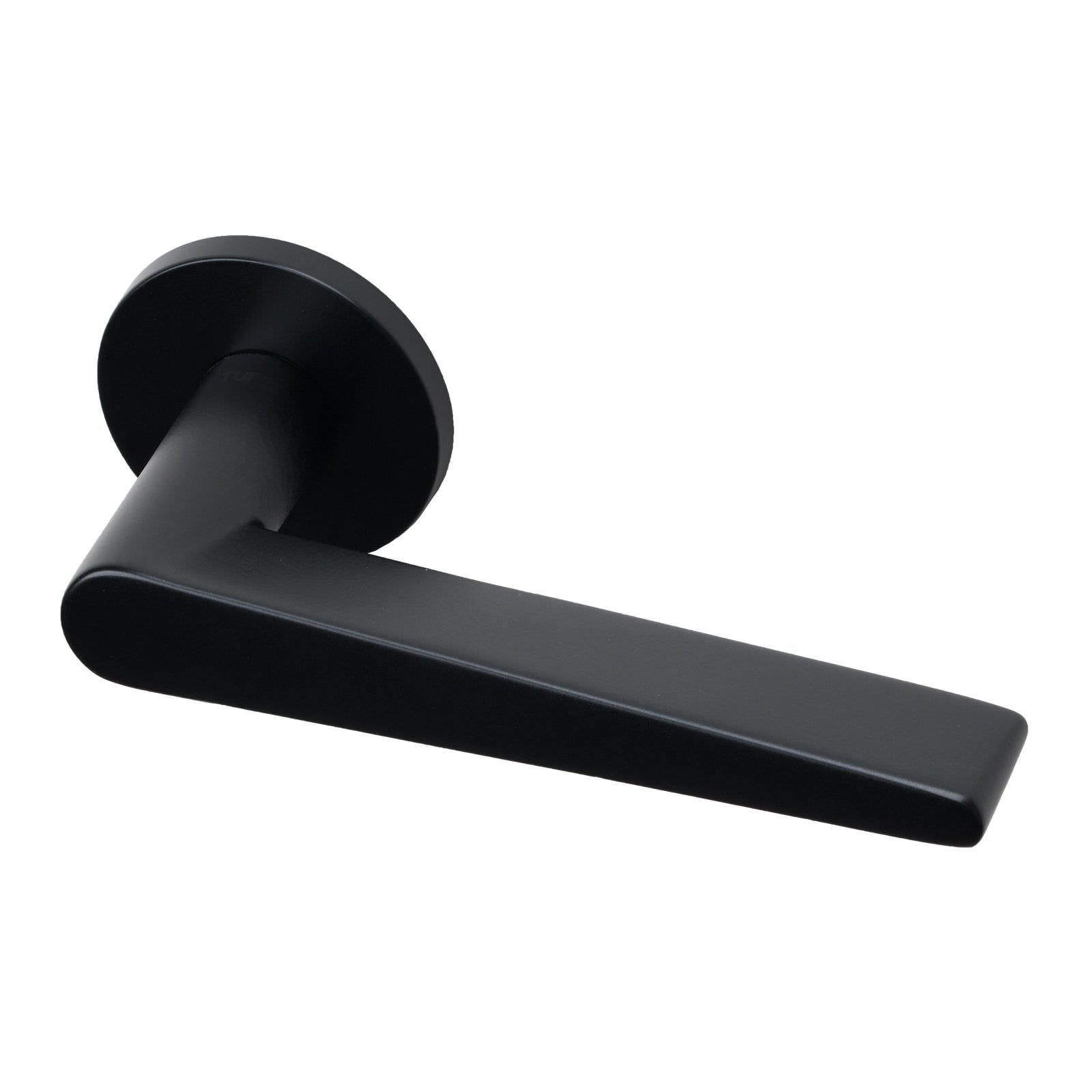 Tupai Pico Lever on Round Rose Door Handle in Black Pearl Finish SHOW