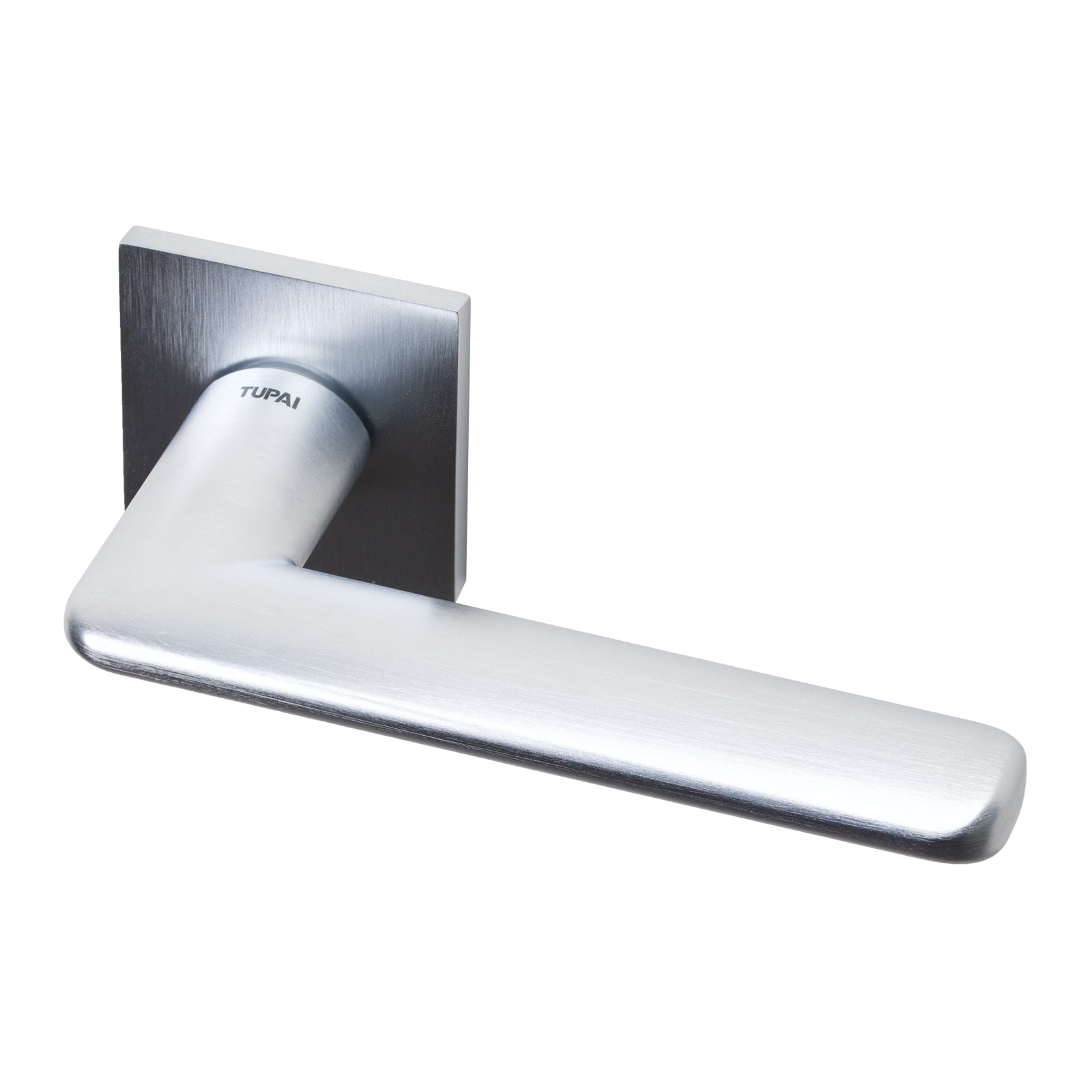 Nevosa Lever on Square Rose Door Handle in Satin Chrome Finish SHOW