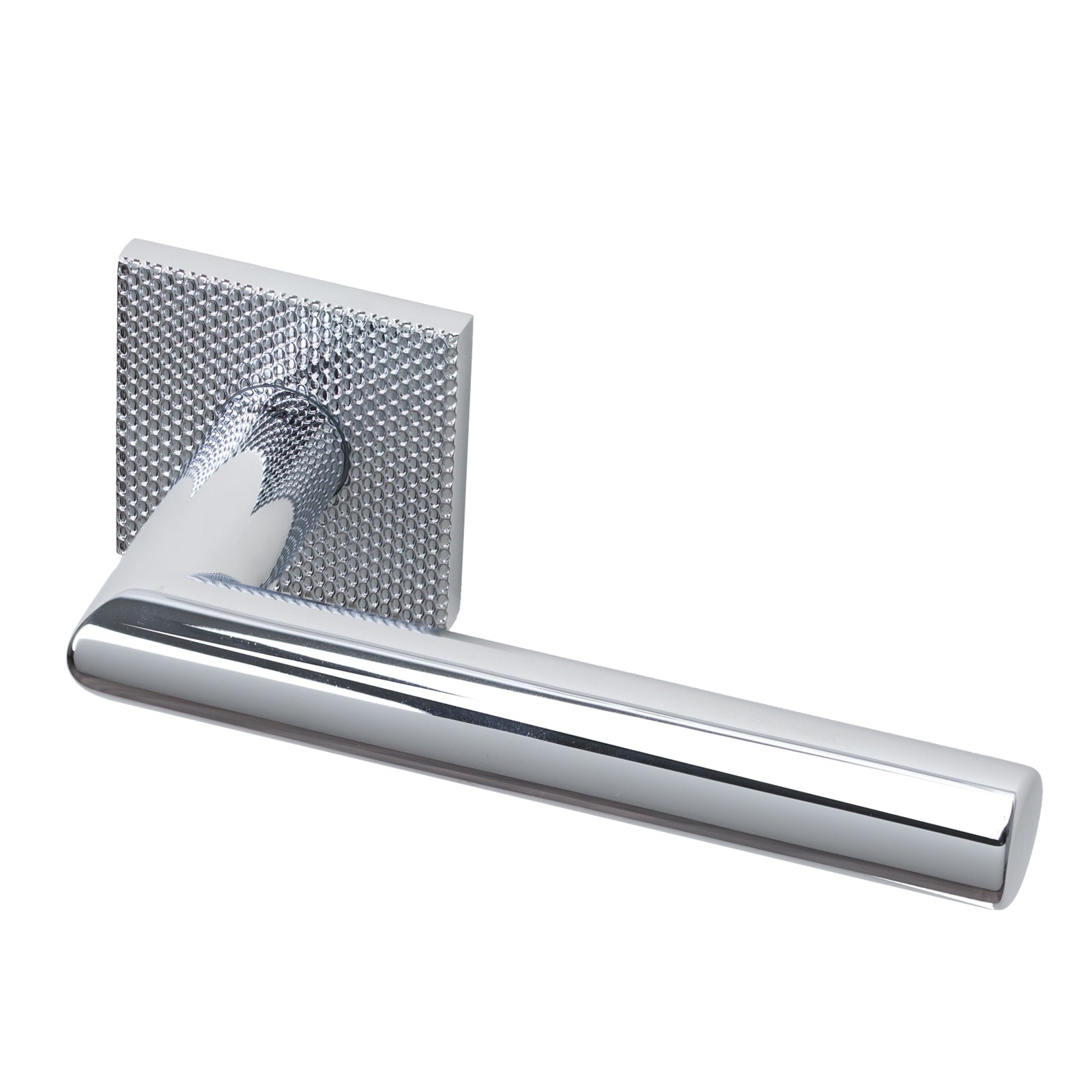 Larouco Waterfall Texture Lever on Rose Door Handle in Bright Chrome Finish SHOW