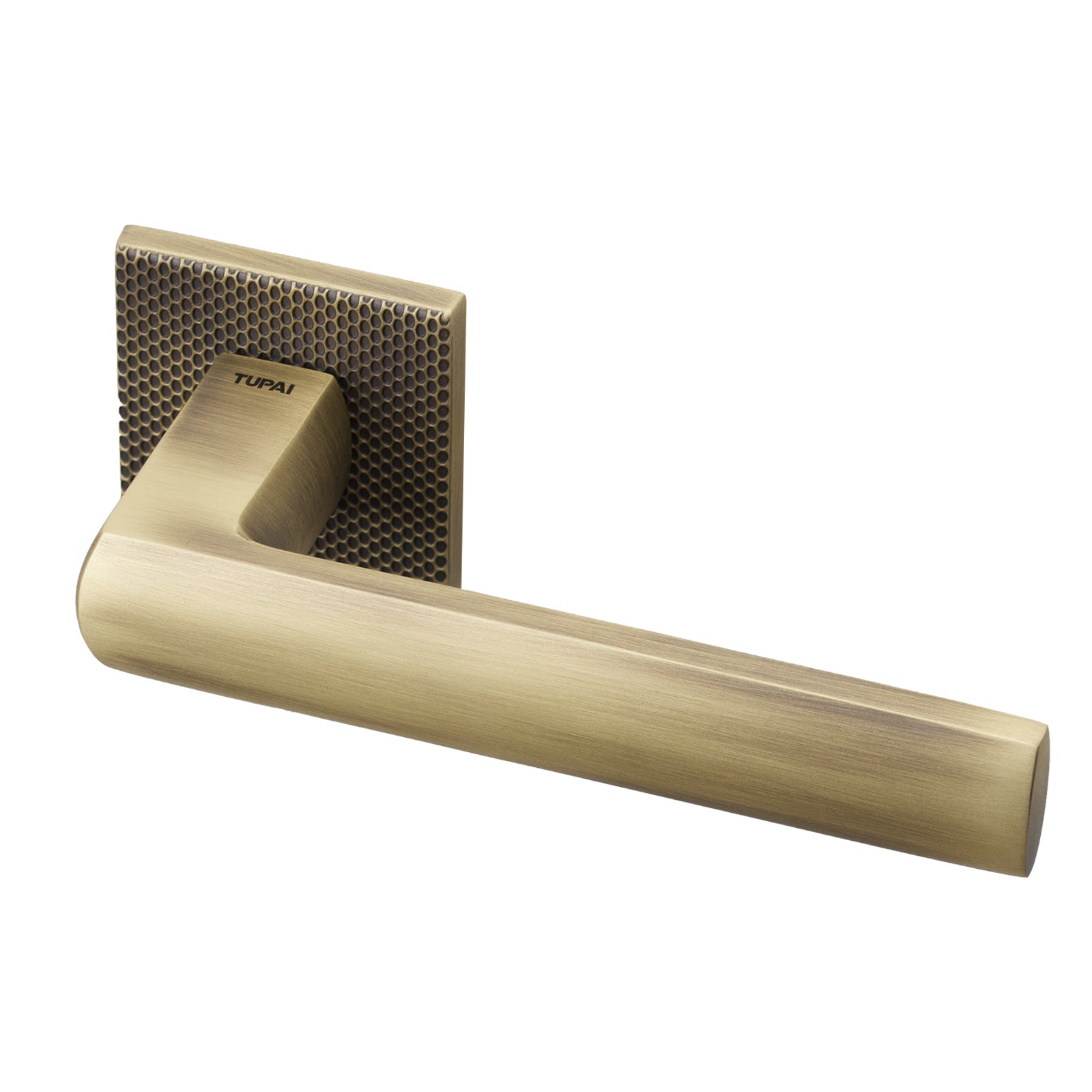 Coroto Waterfall Texture Lever on Rose Door Handle in Antique Brass Finish SHOW