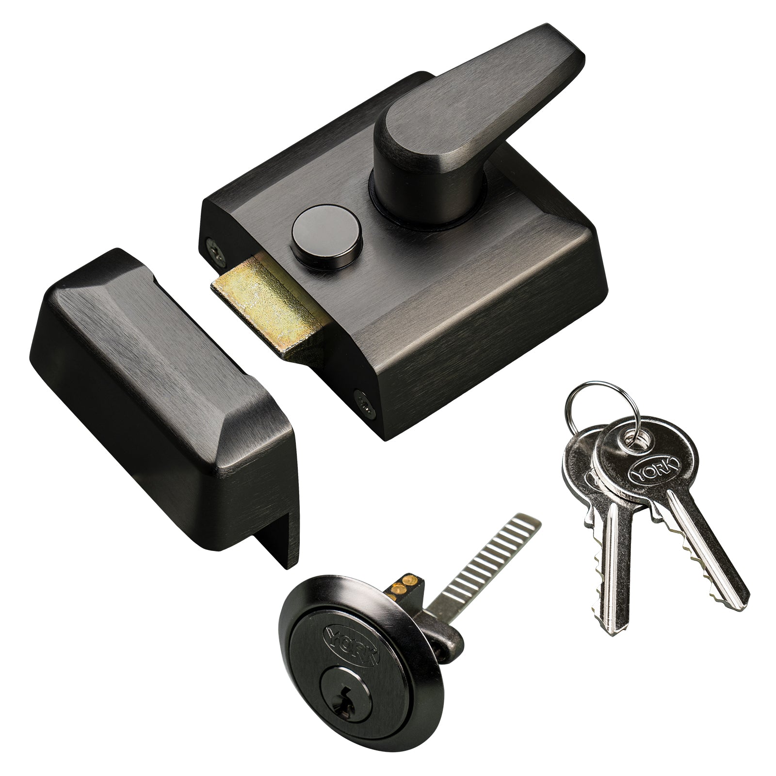 bronze night latch with keys