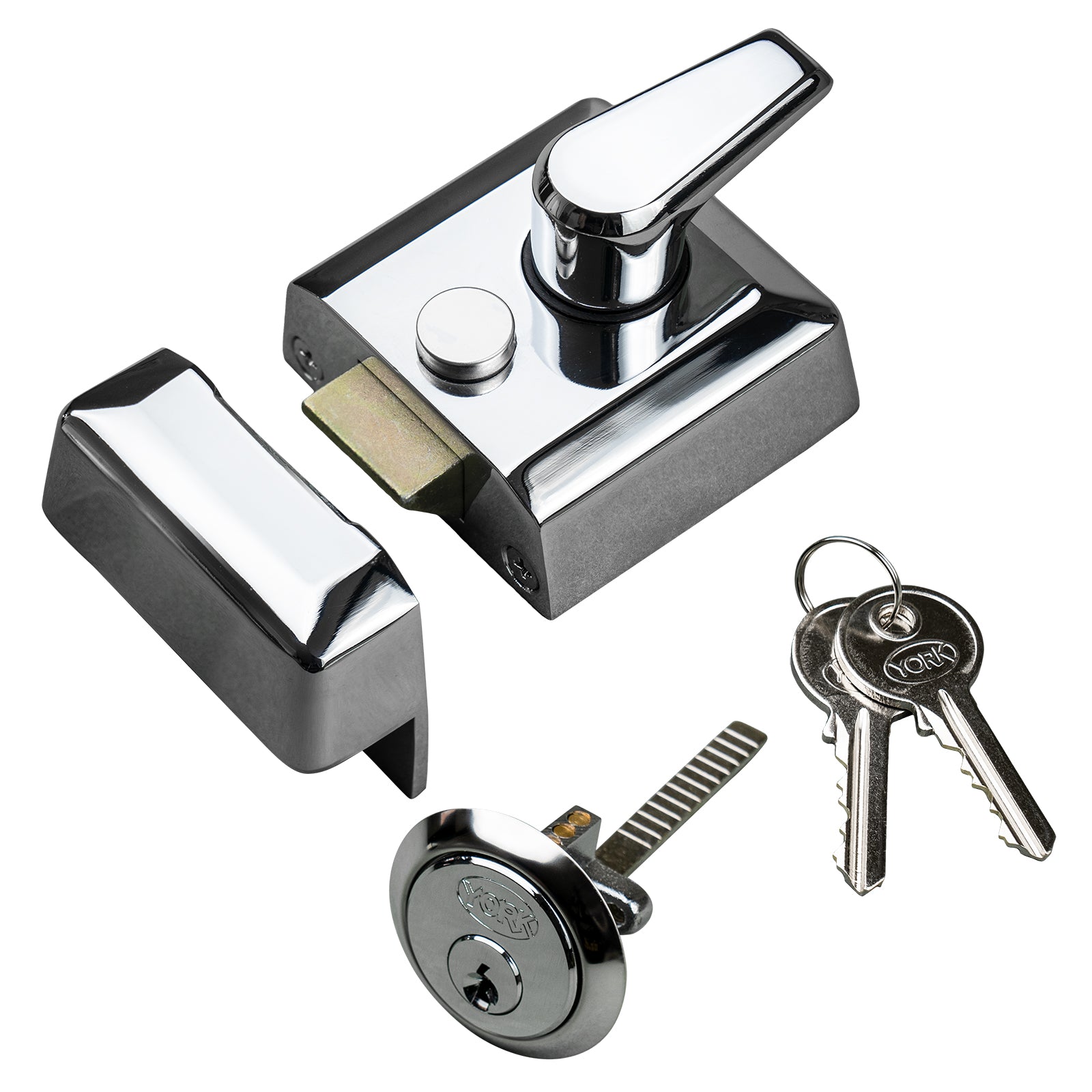 chrome night latch with keys