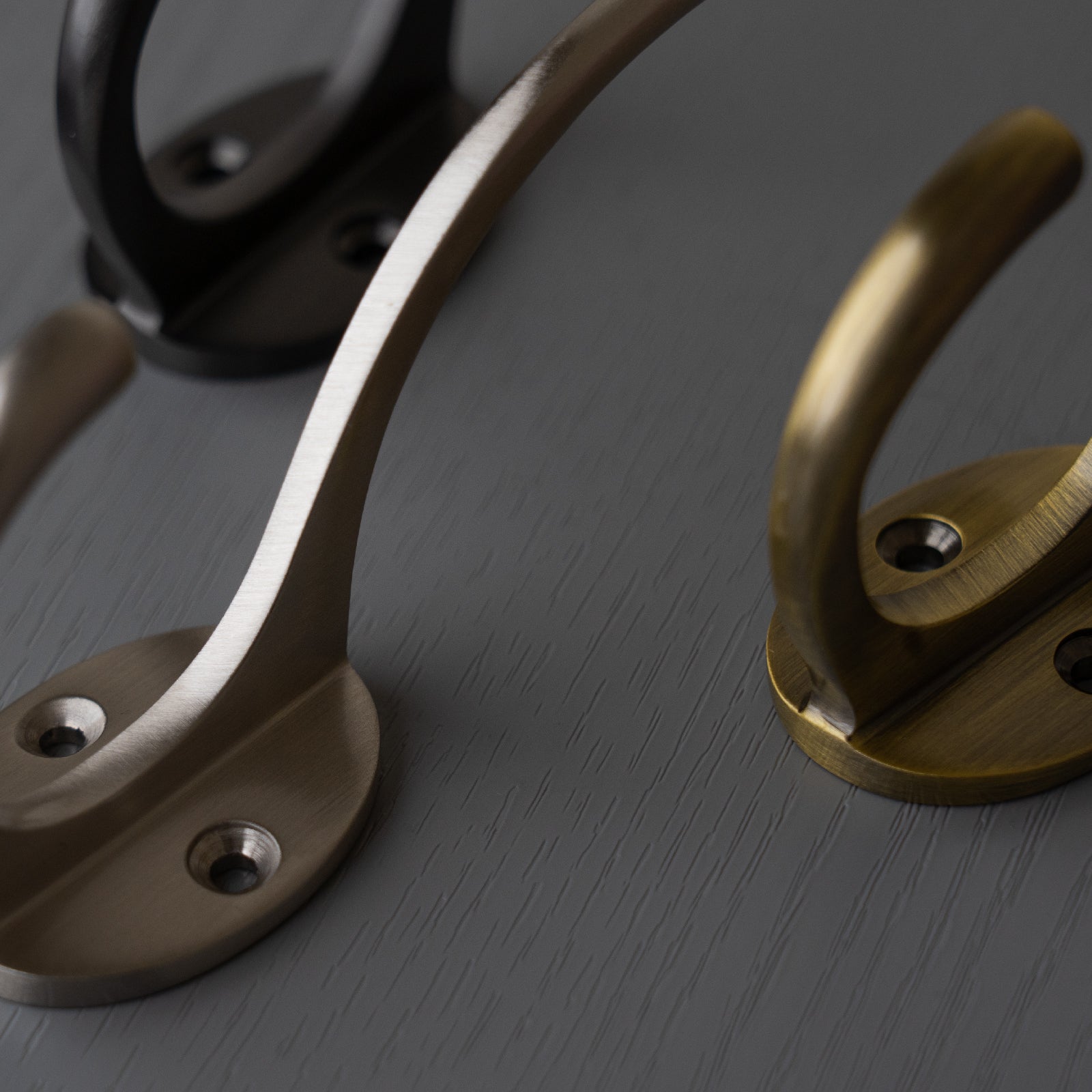 solid brass hat and coat hooks in five finishes SHOW