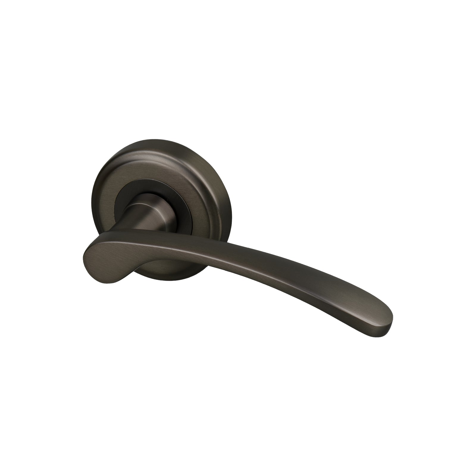 bronze slim lever on round rose door handle SHOW