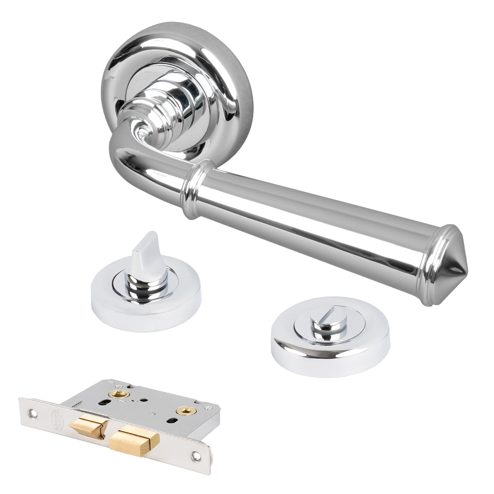 classic chrome lever on rose door handles bathroom lock latch set