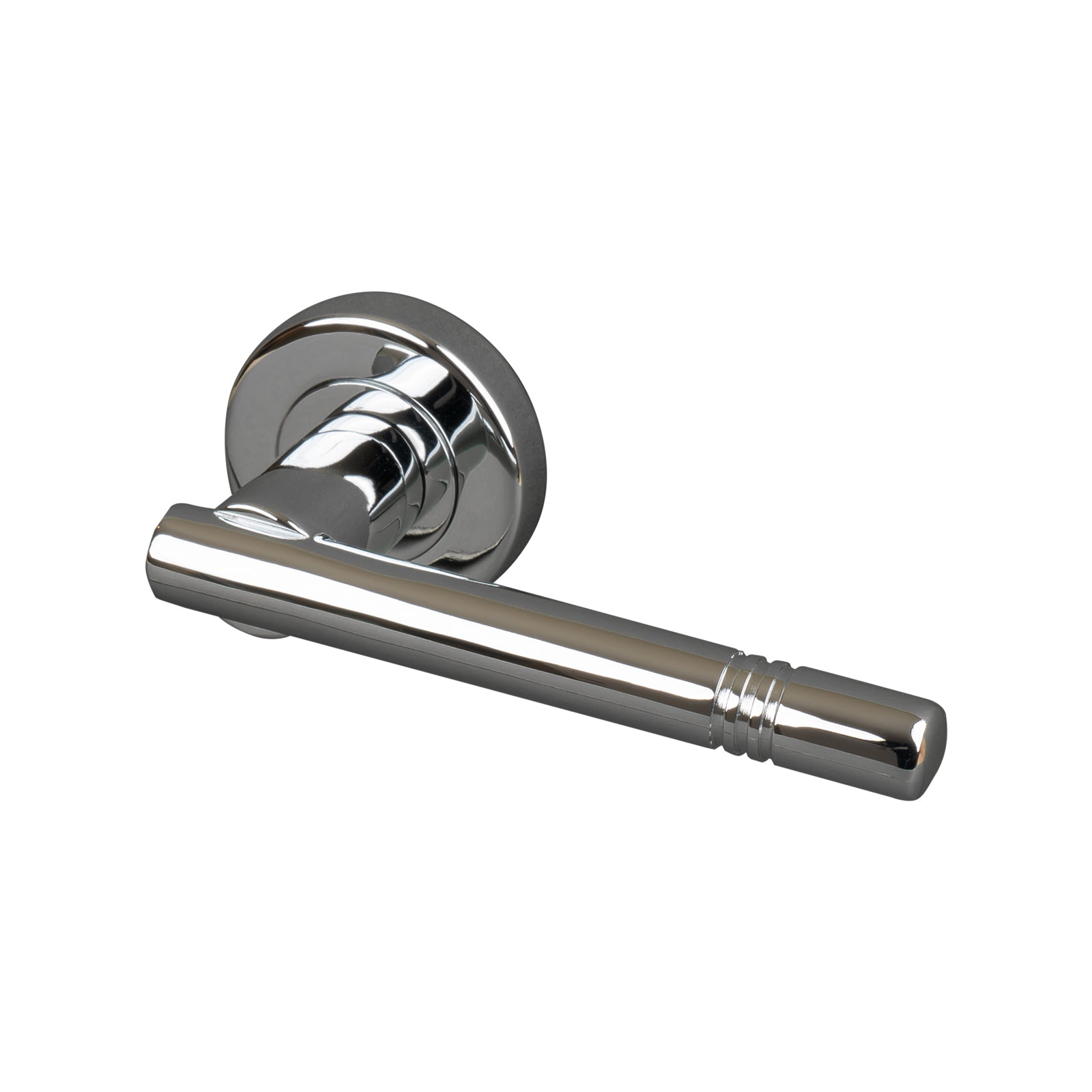 Chrome Alicia round rose door handles, modern handles SHOW