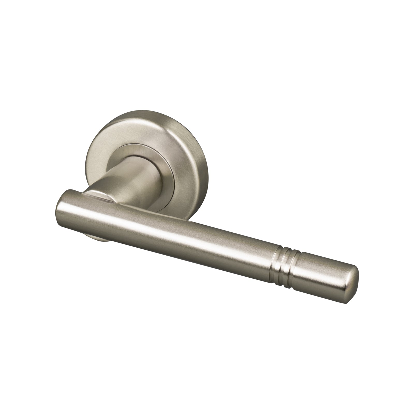 Satin Nickel Alicia round rose door handle, concealed fixings SHOW
