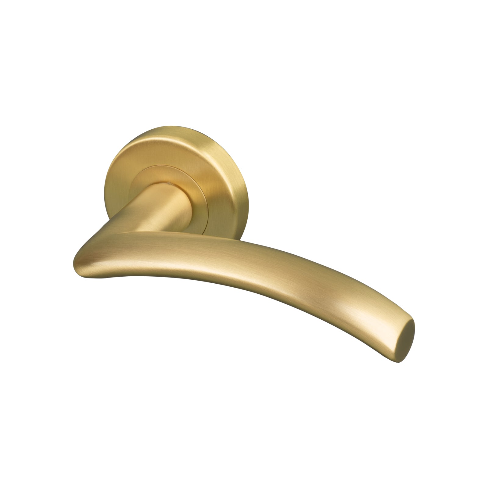 satin brass Centaur round rose door handles, solid brass handles SHOW