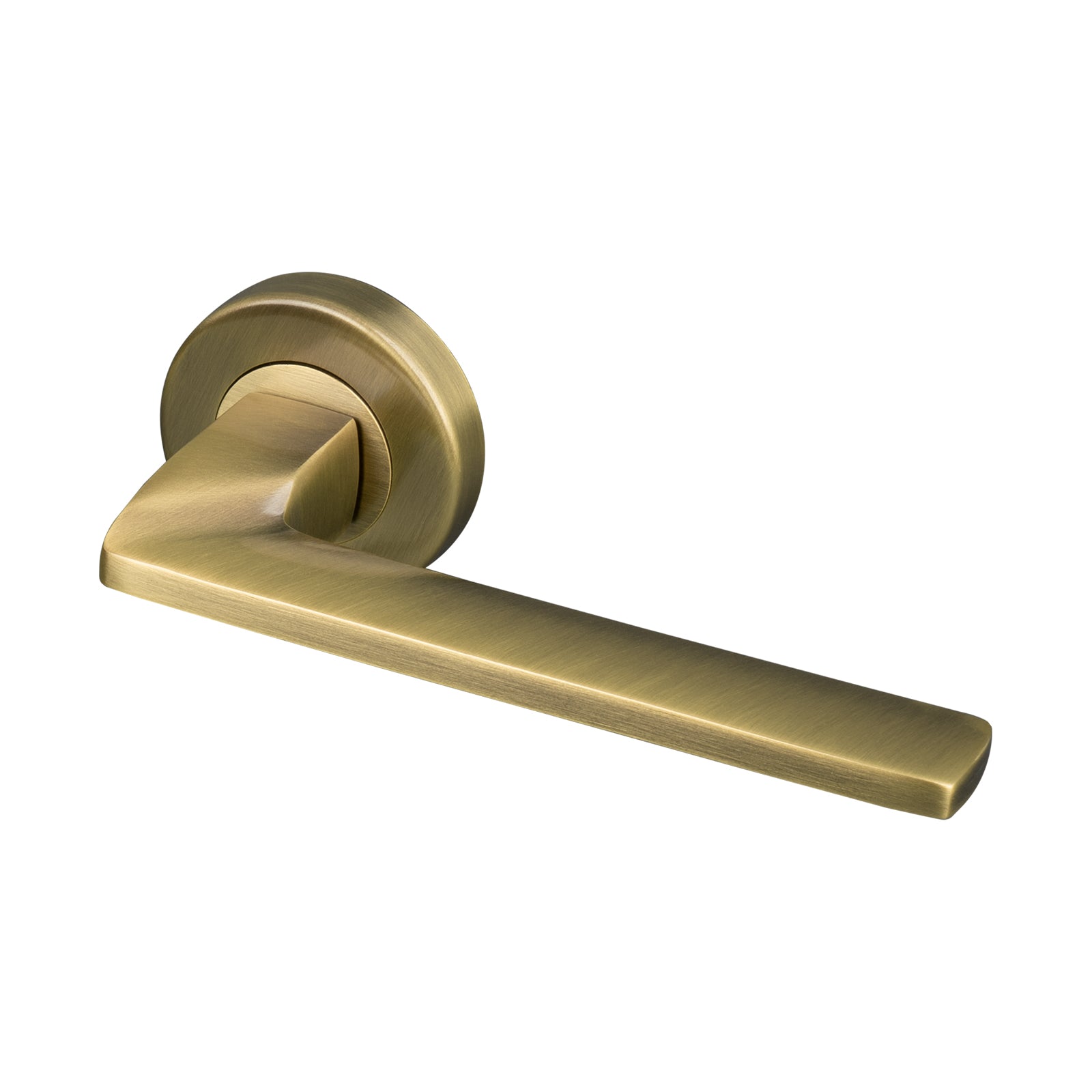 aged brass round rose lever on rose door handles SHOW