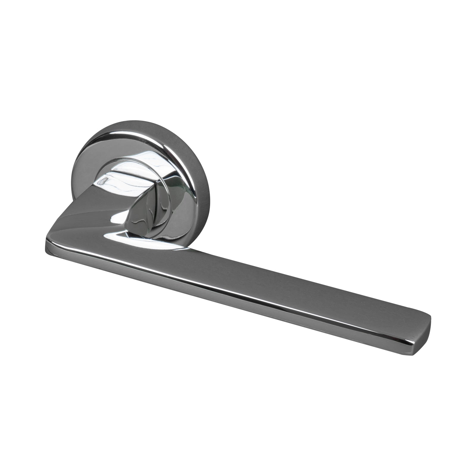 polished chrome lever on rose handle, bathroom handles SHOW