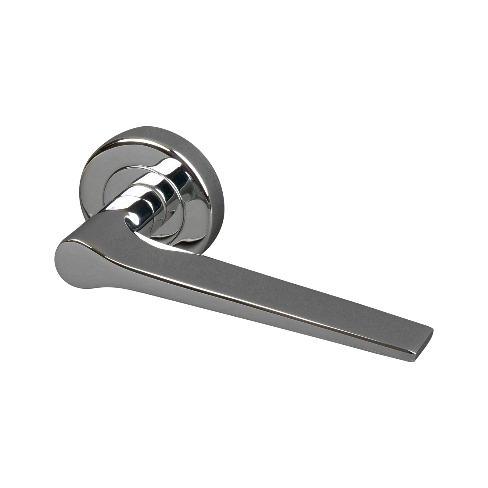 polished chrome round rose door handles, contemporary handles SHOW