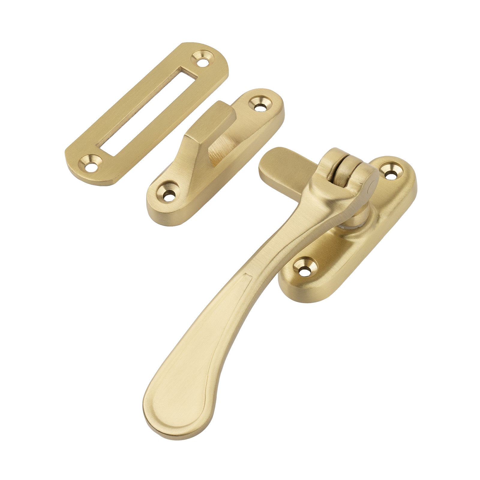 satin brass spoon end casement fastener SHOW