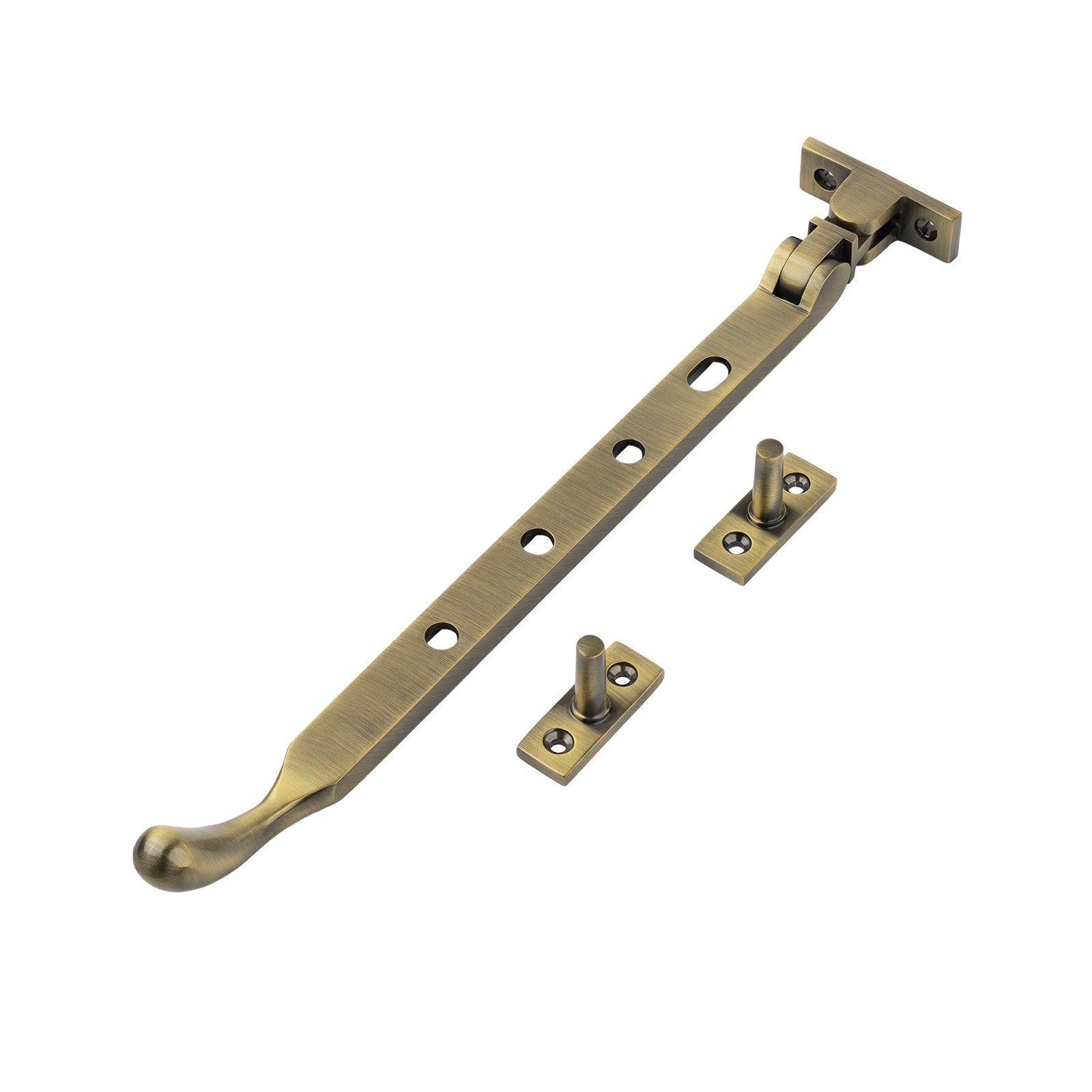 aged brass 10 inch ball end casement window stay SHOW