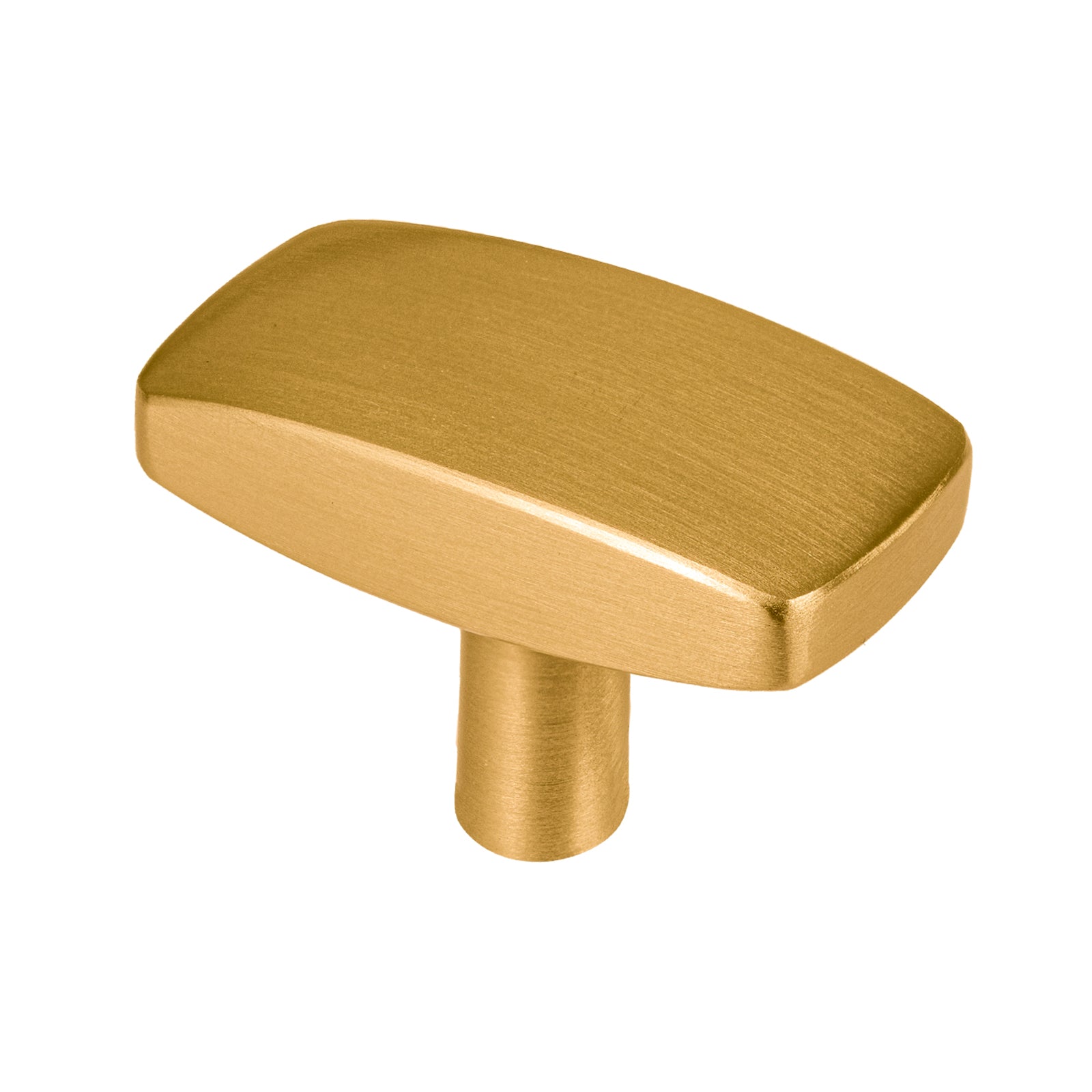 satin brass large rectangular knob, kitchen hardware 