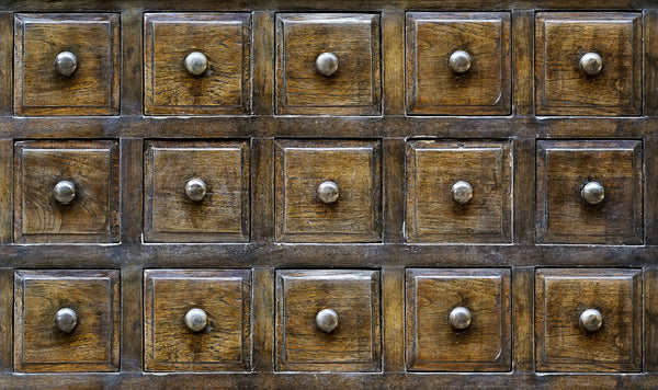 decorative wooden cupboard with small drawers 