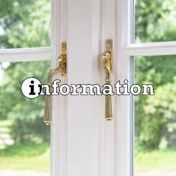 A pair of espag handles in polished bronze.