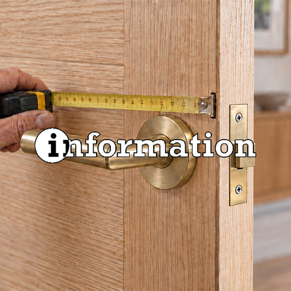 Carpenter measuring a door handle with a tape measure