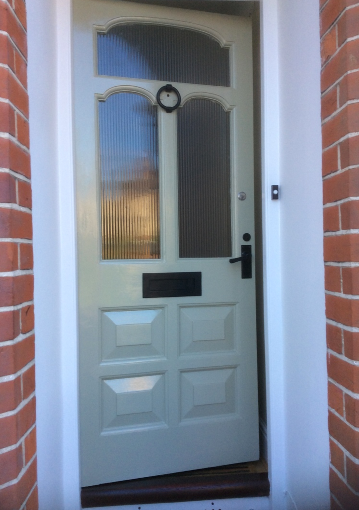 Smooth Black Front Door Hardware
