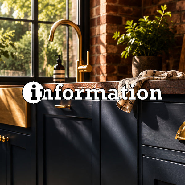 Rustic english kitchen with unlacquered brass fittings