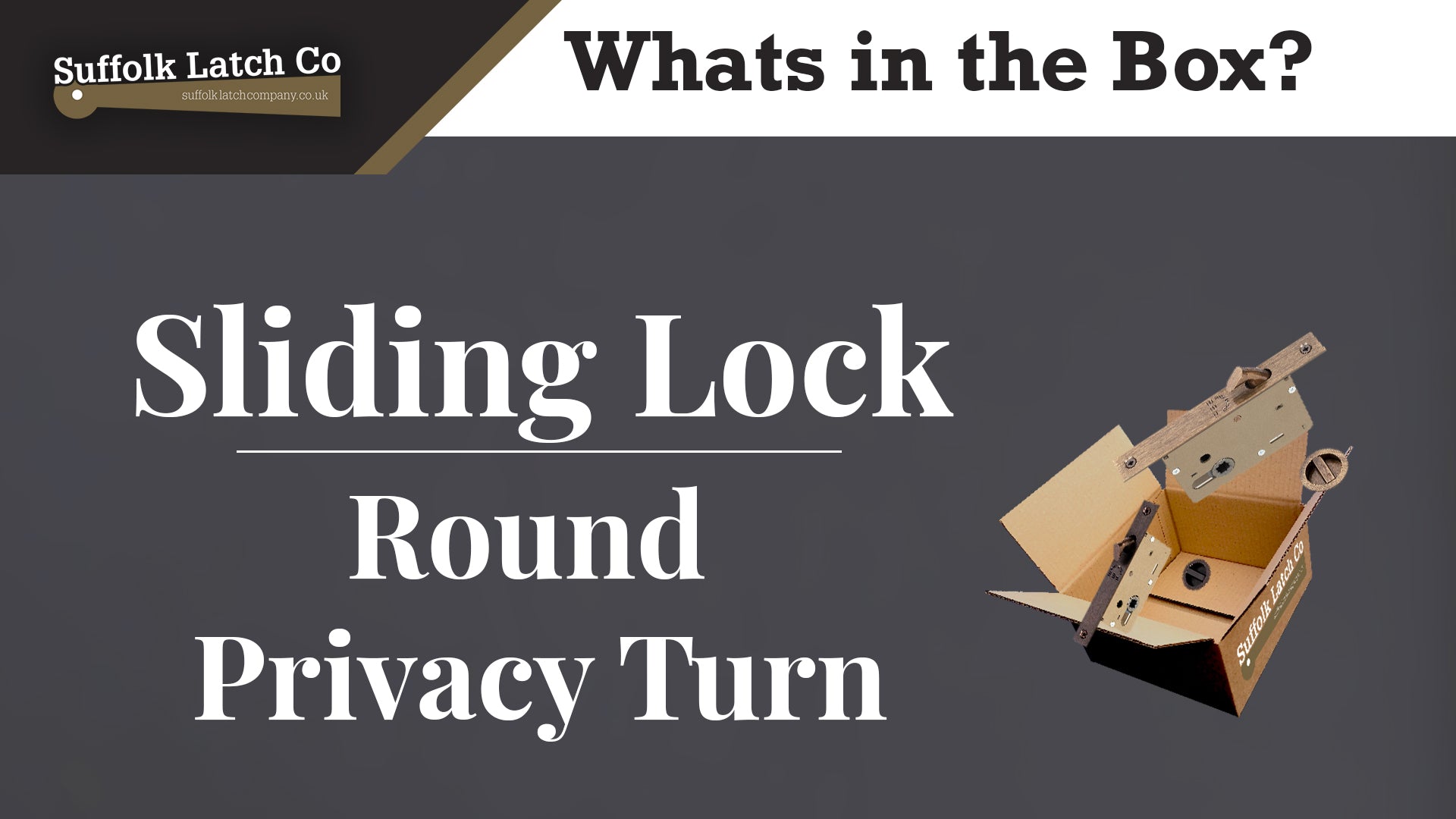 What's In The Box: Sliding Door Lock Set With Round Privacy Turn