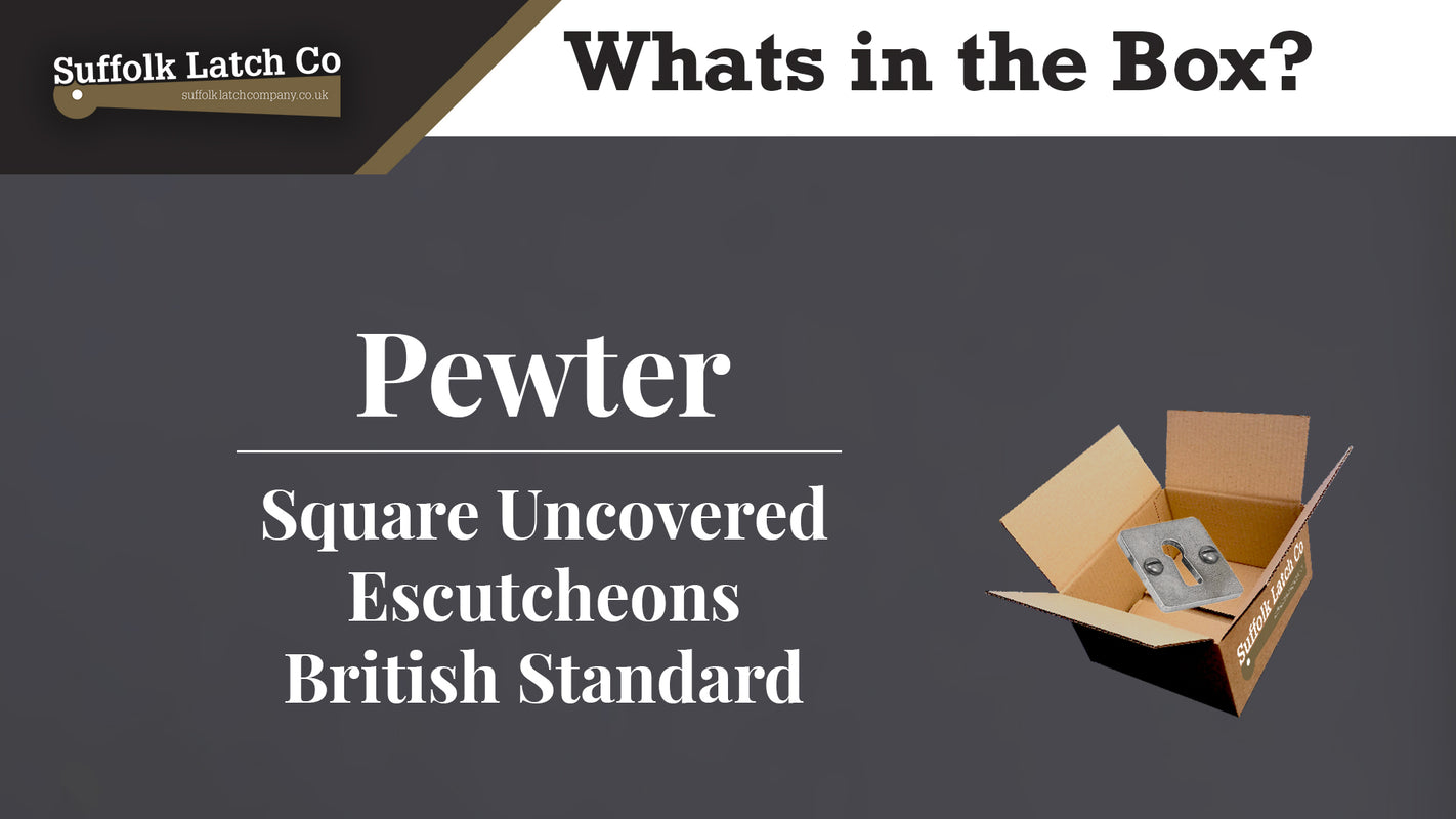 What's in the box? Pewter Square Uncovered Escutcheons British Standard
