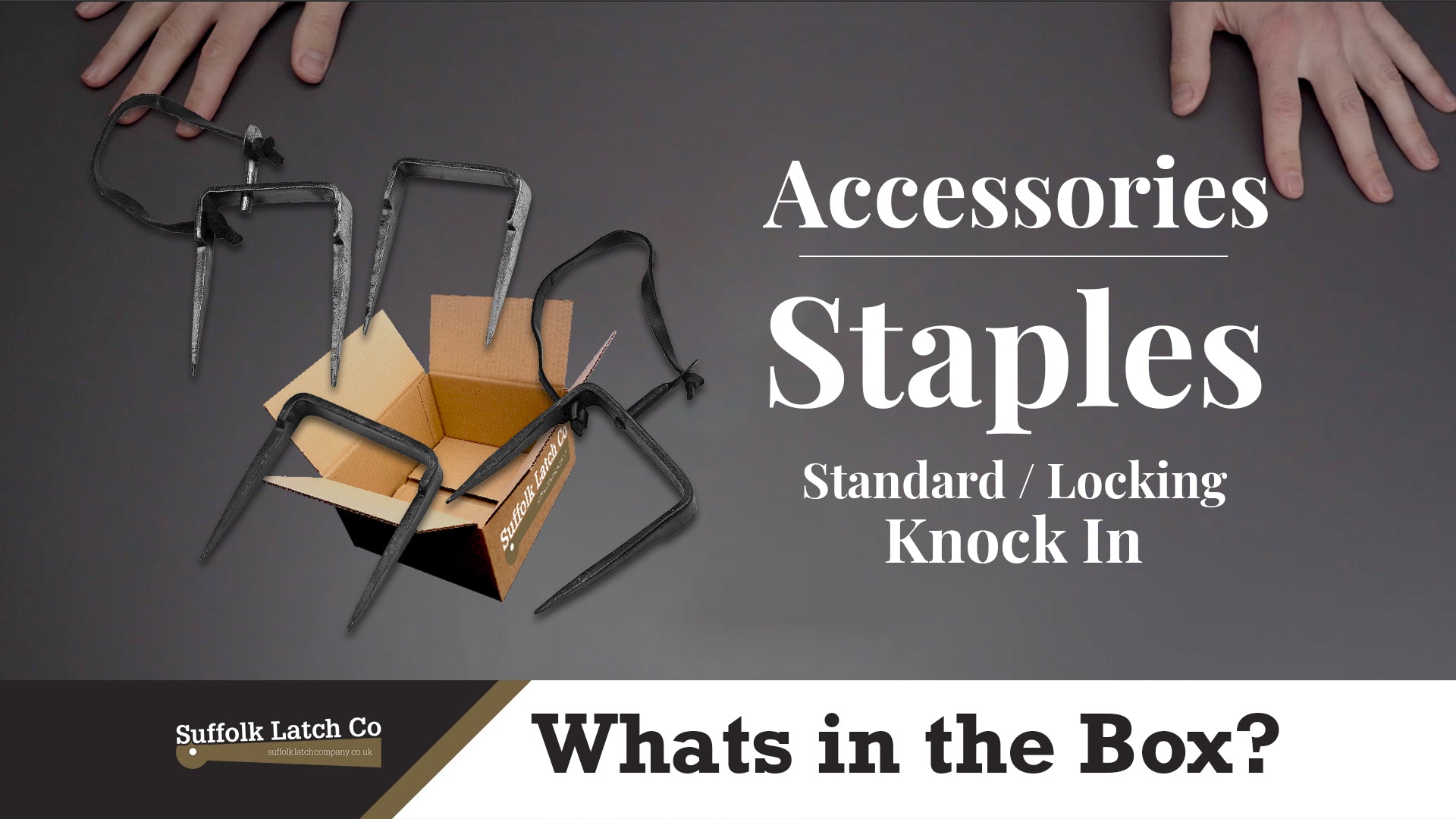 What's In The Box: Standard / Locking Knock In Staples in Black & Pewter