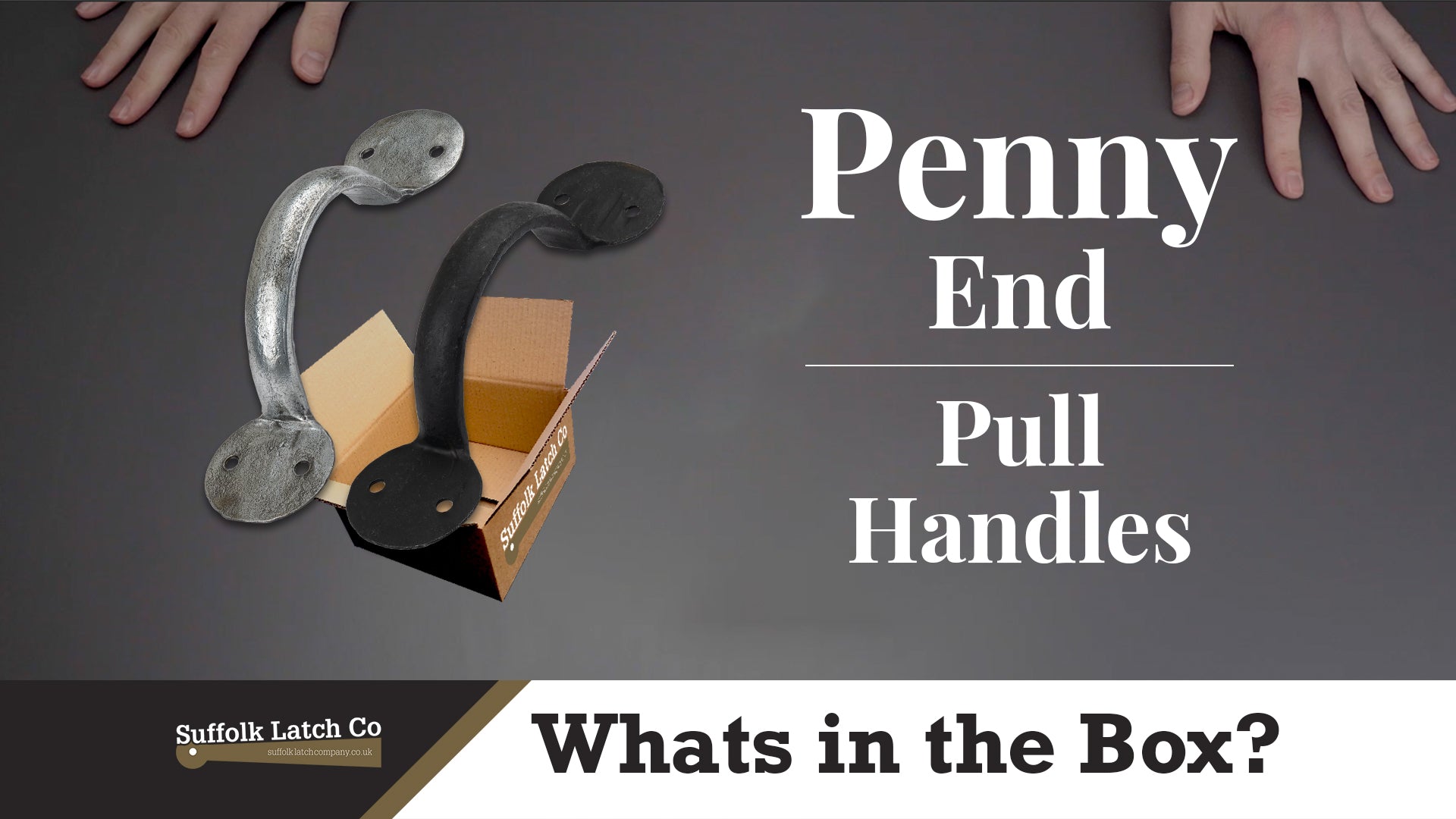 What's In The Box: Hand Forged Penny End Pull Handles in Black & Pewter