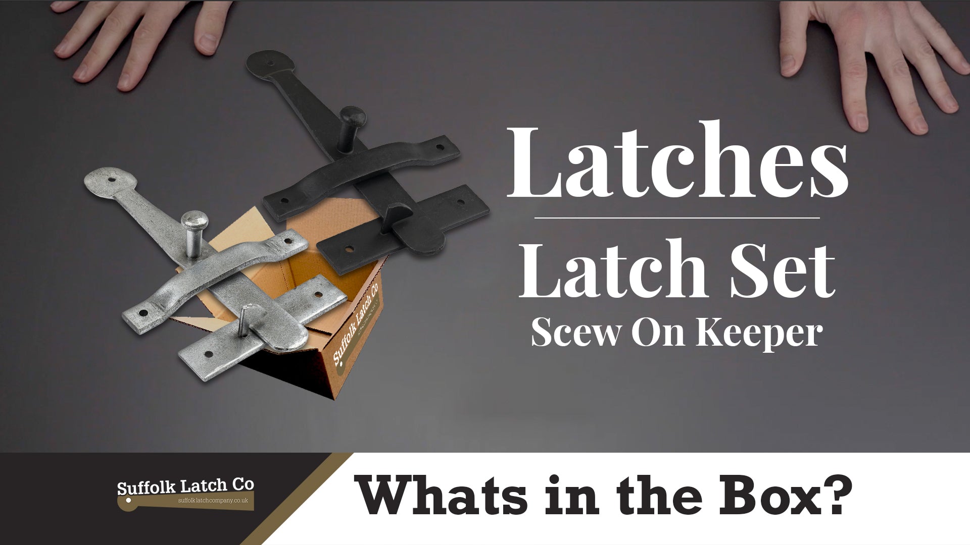 What's In The Box: Latch Set with Screw on Keeper in Black & Pewter