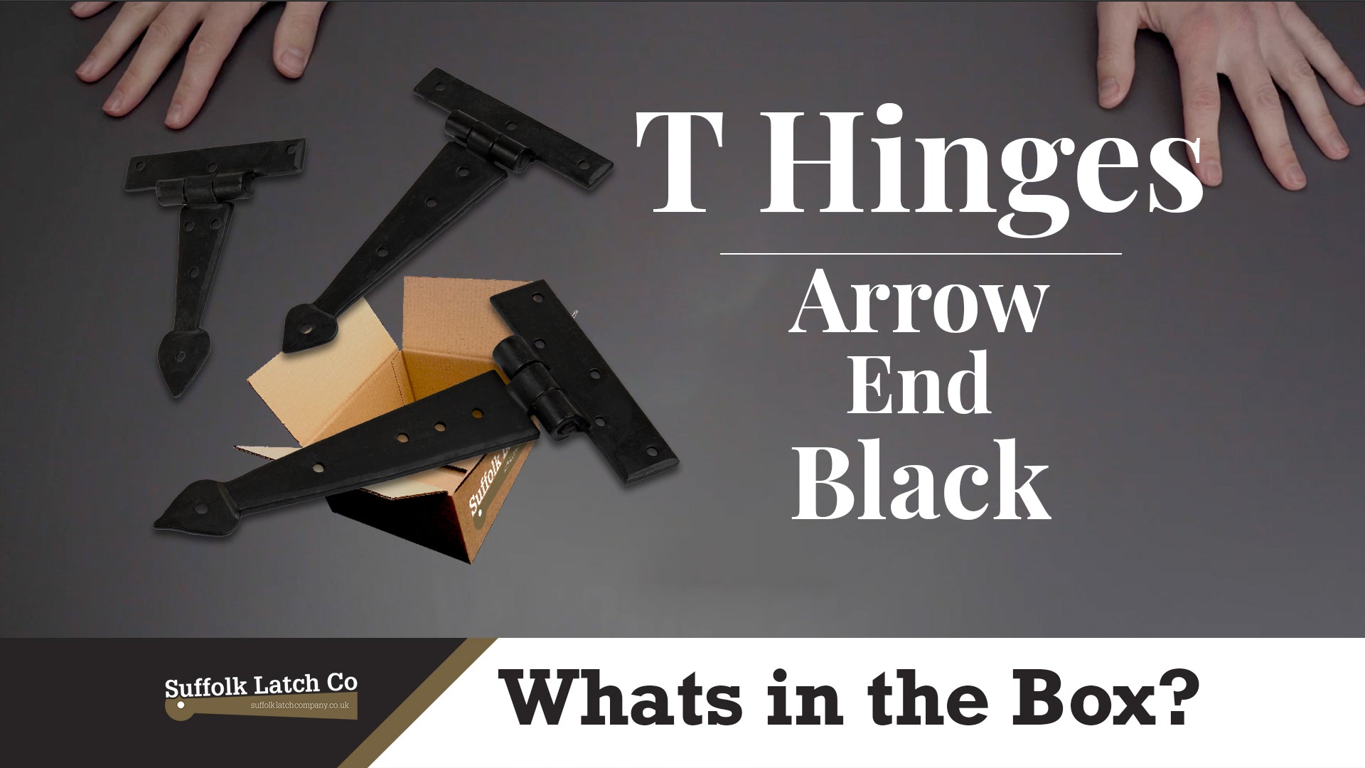 What's In The Box: Arrow End T Hinges in Black Beeswax
