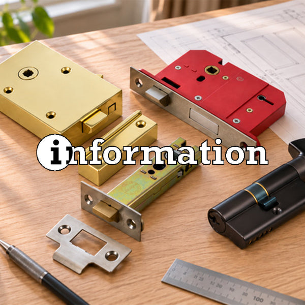 Designers table with a selection of locks and latches