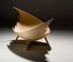contemporary wooden leaf design bench