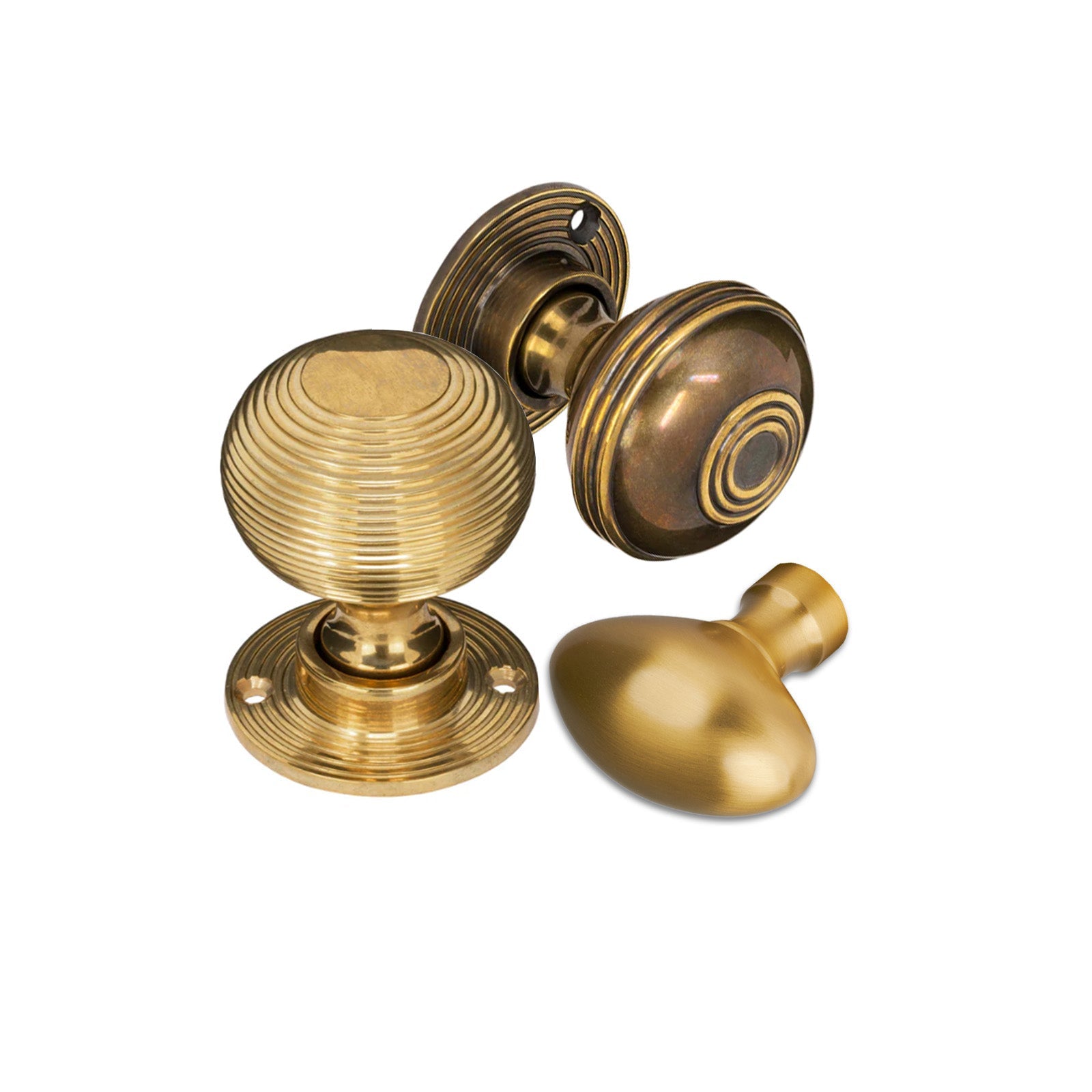 Collection of Three Brass Door Knobs