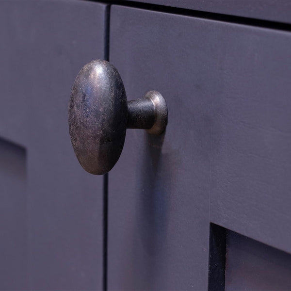 Oval cast iron cabinet knob 