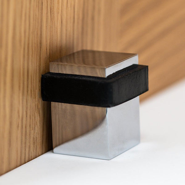 Square chrome door stop 