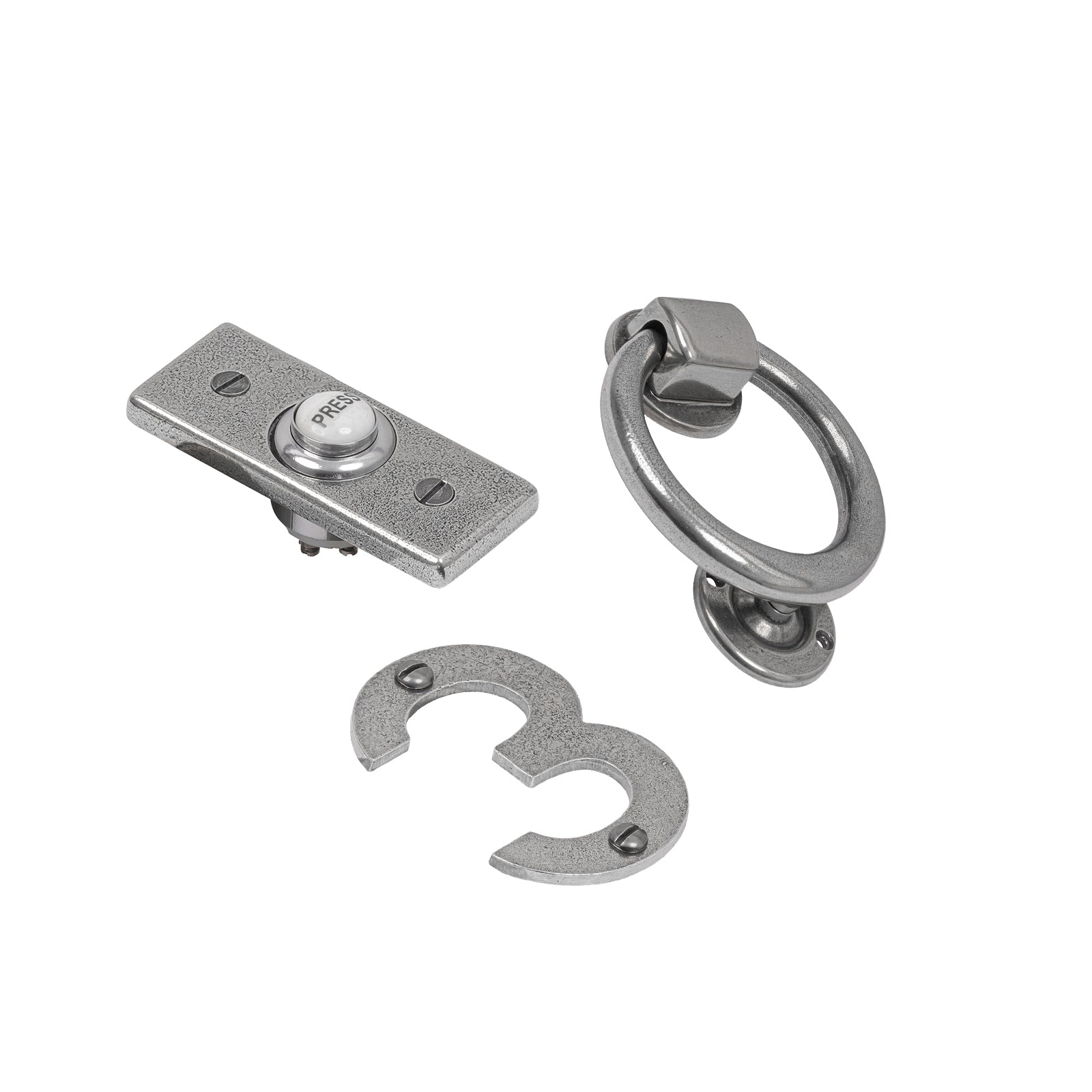 Finesse Pewter Front Door Furniture
