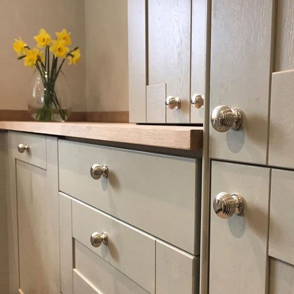 Polished Nickel beehive cabinet knobs