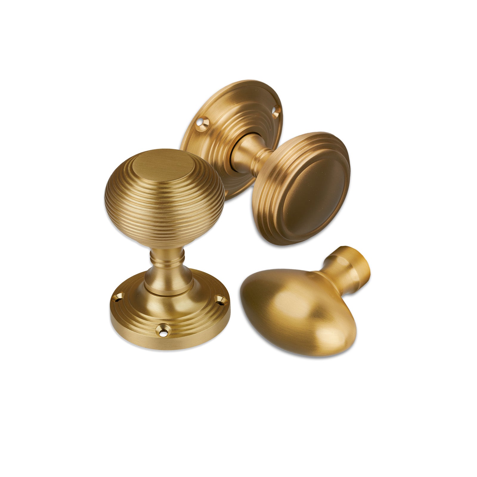 Bronze Heavy Oval Door Knob Set Classic Hardware Sold as a Pair