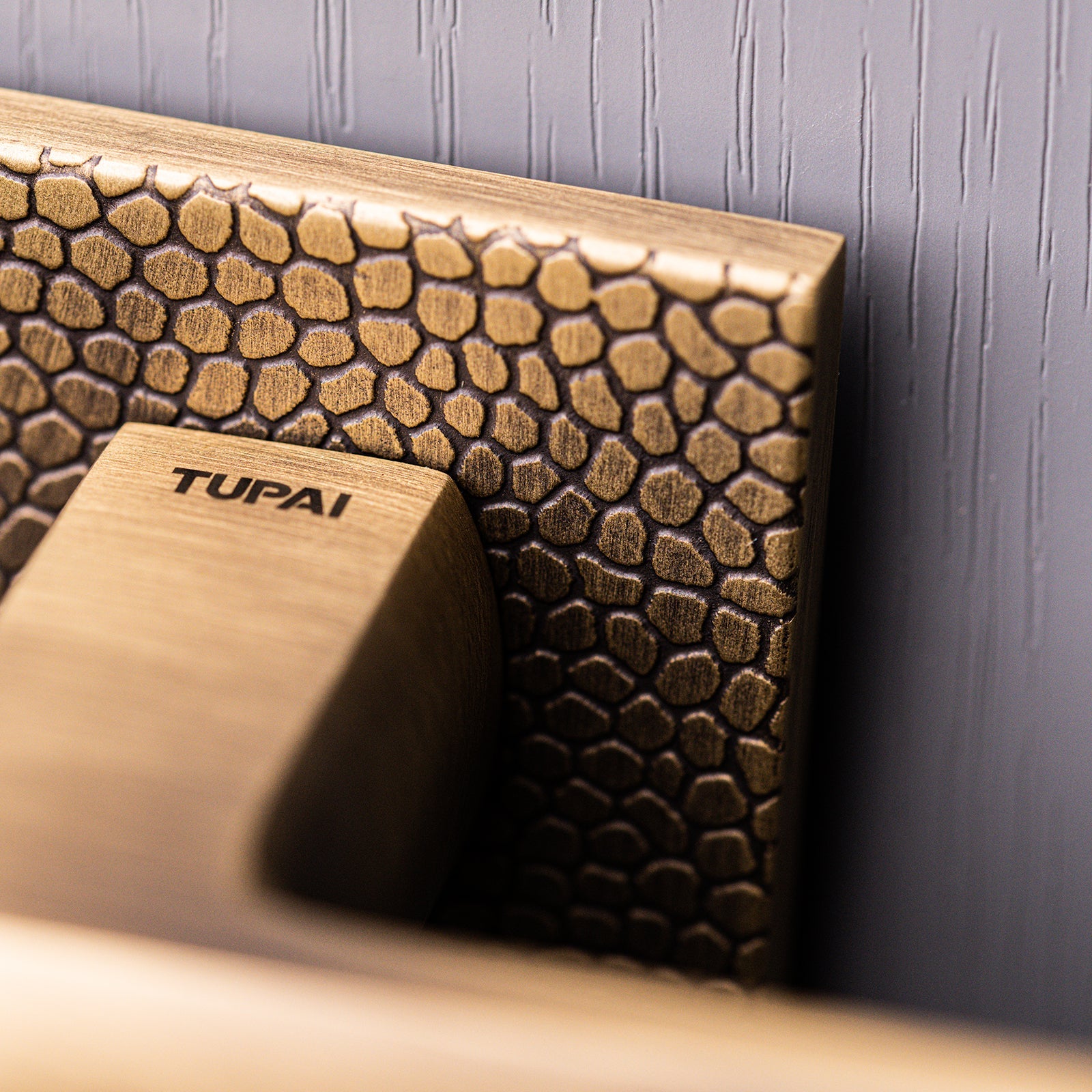 Tupai Pebbles Texture Lever on Rose Door Handle.