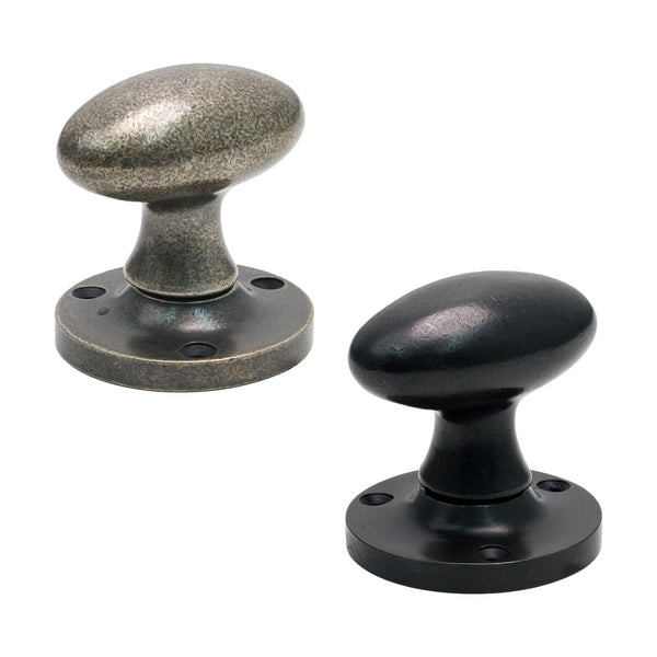 Variant image of Bronze Knowle Mortice Knob on Rose