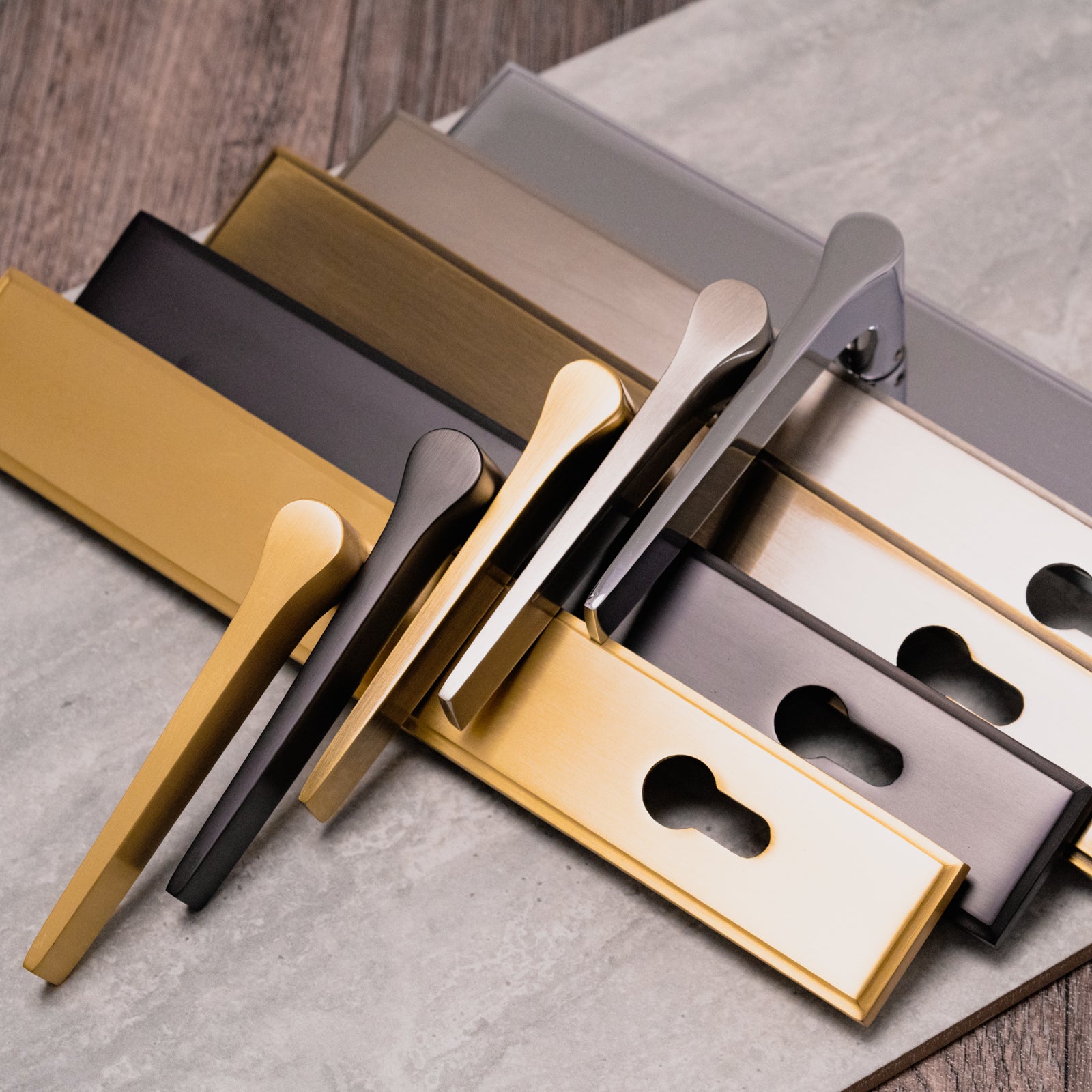 SHOW Moody Image of Gio Multipoint Door Handle Colour Choices