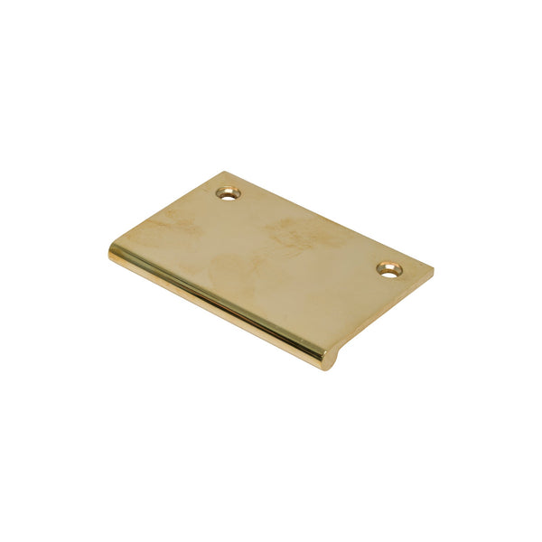   Image of 100mm Unlacquered Brass Door Edge Pull Handle