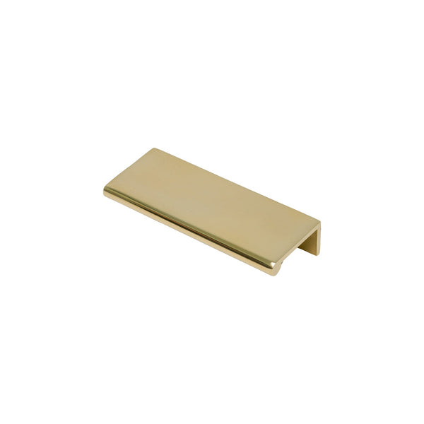   Image of 100mm Unlacquered Brass Rounded Edge Pull - Rear Fix
