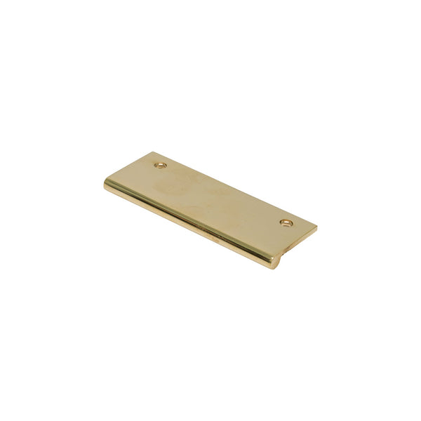   Image of 100mm Unlacquered Brass Rounded Edge Pull - Top Fix