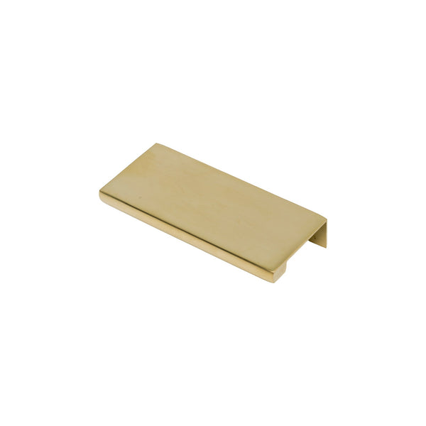   Image of 100mm Unlacquered Brass Squared Edge Pull - Rear Fix