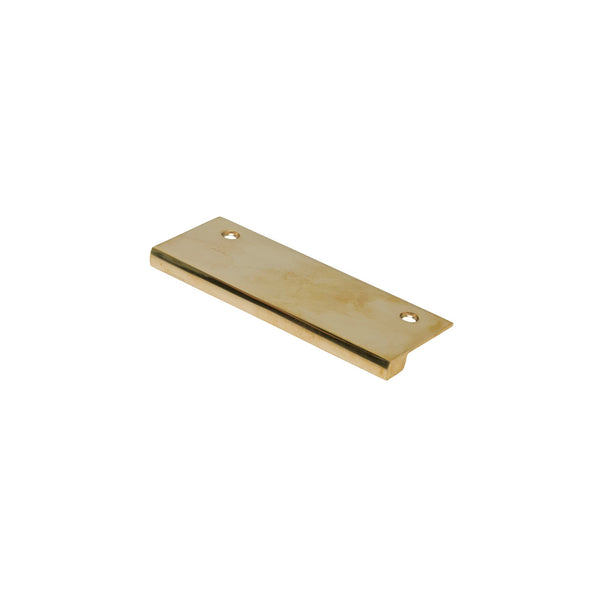   Image of 100mm Unlacquered Brass Squared Edge Pull - Top Fix